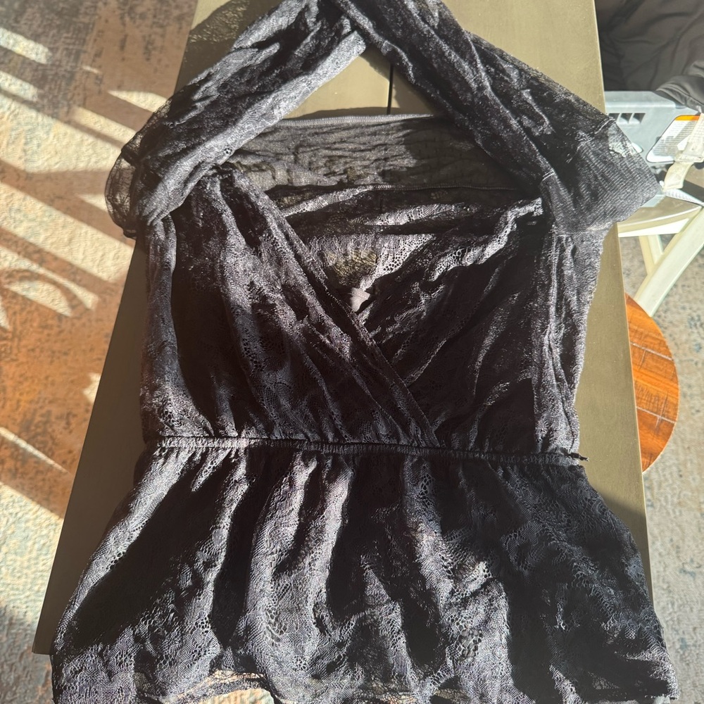 Express Elegant Black Lace Top